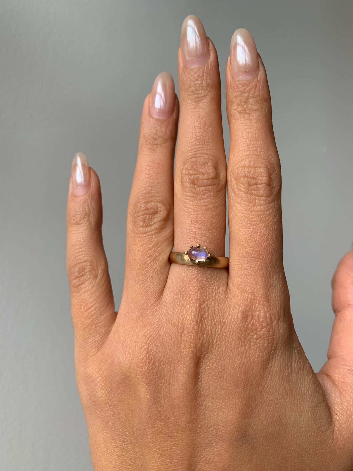 wwake / oval monolith ring - moonstone