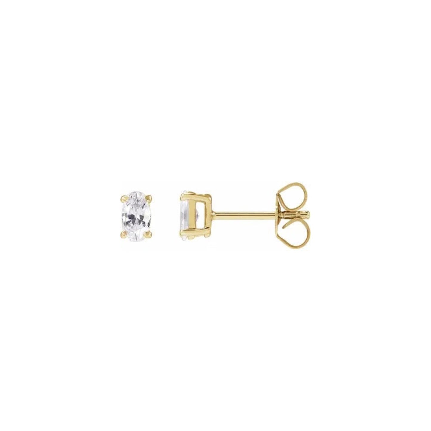 oval stud earrings - grown diamond