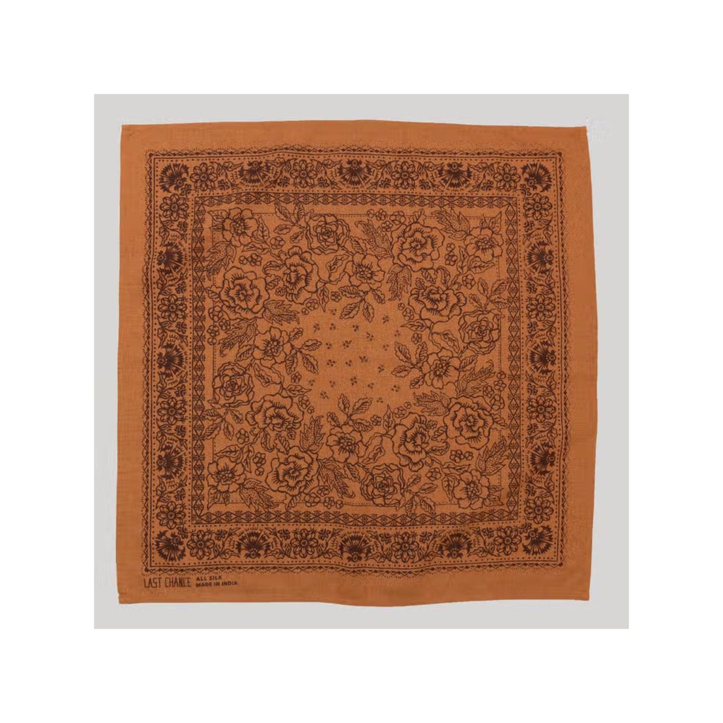 natural dye raw silk bandana - golden oak