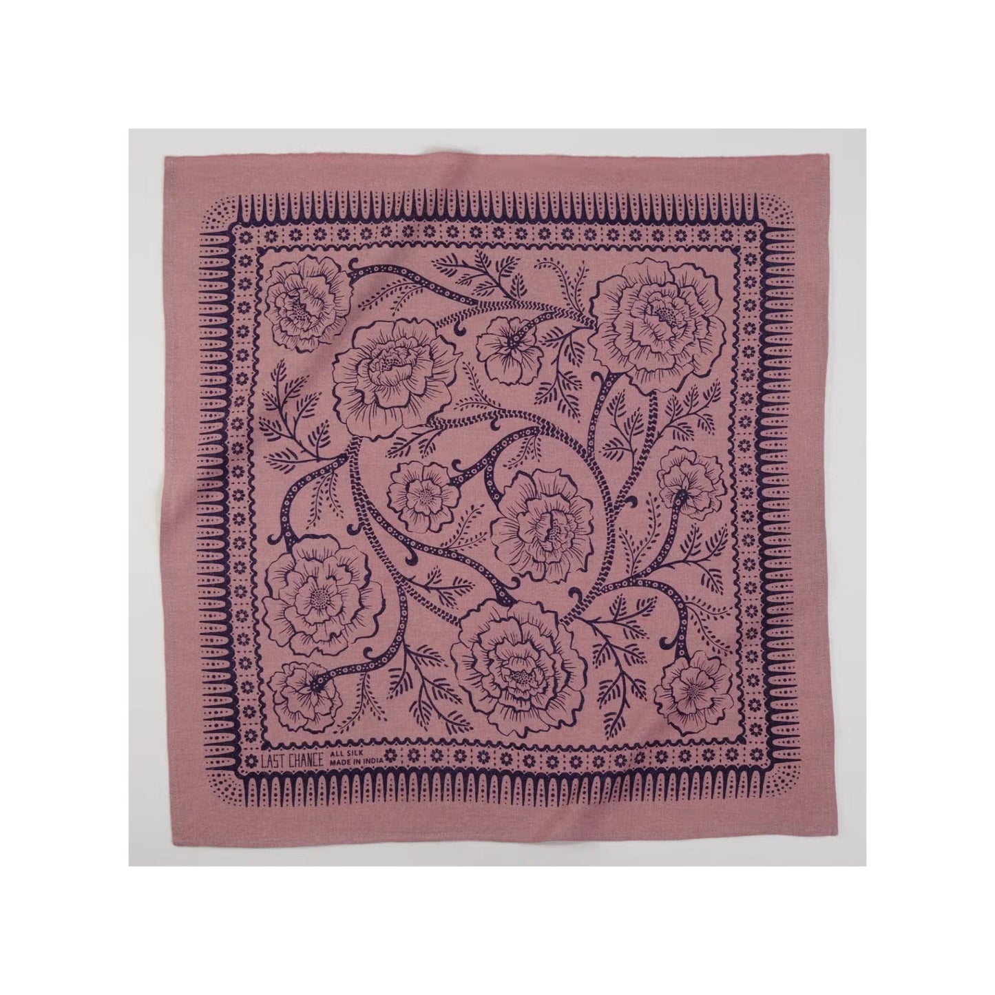 natural dye raw silk bandana - viola