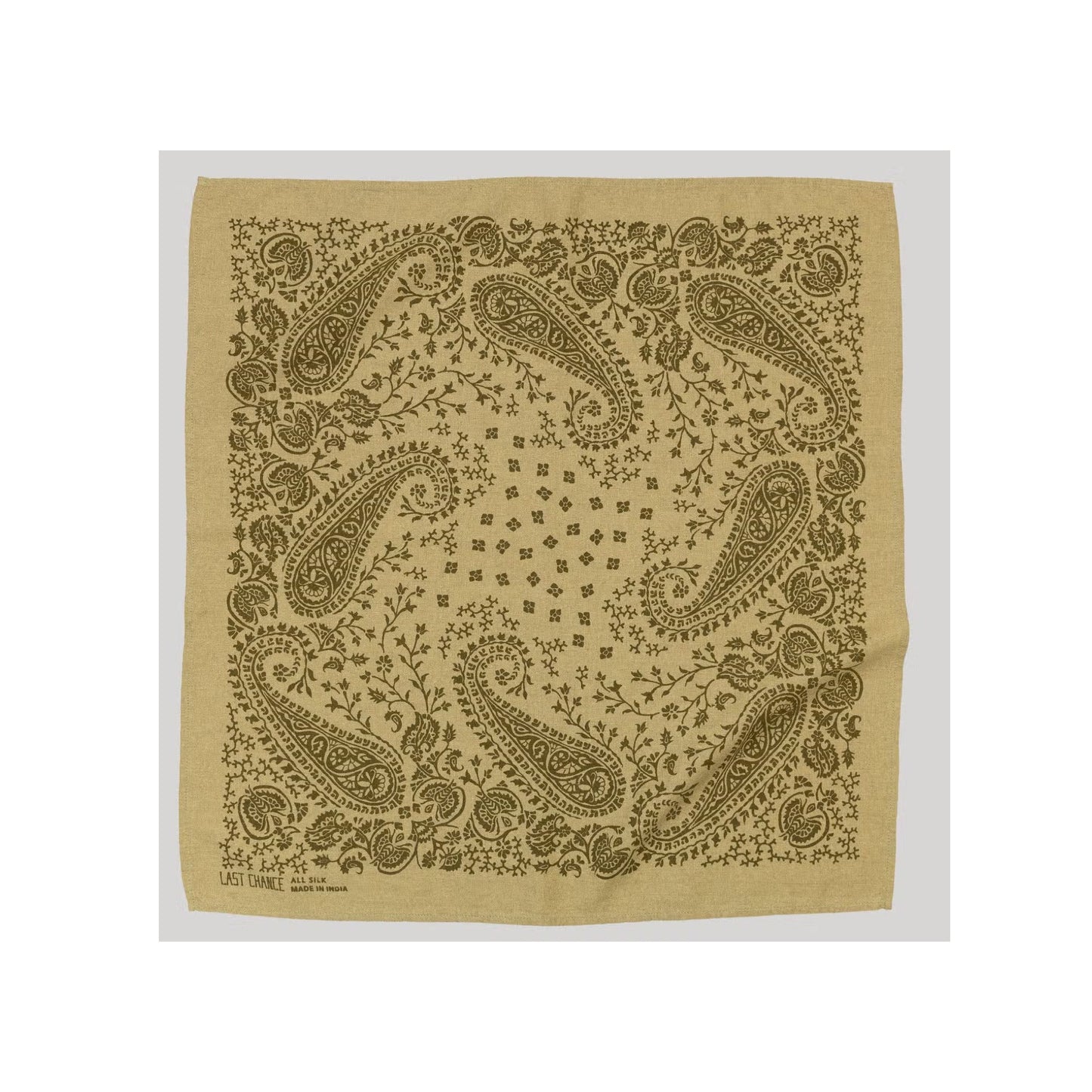 natural dye raw silk bandana - chebula