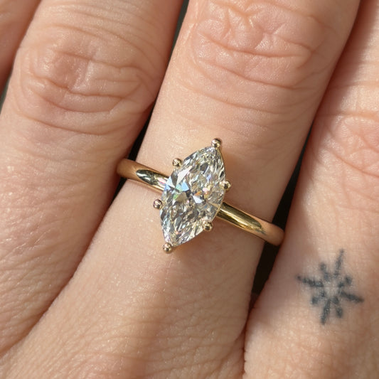 astrea marquise solitaire ring - grown diamond