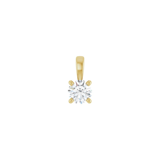 round prong-set pendant charm - grown diamond