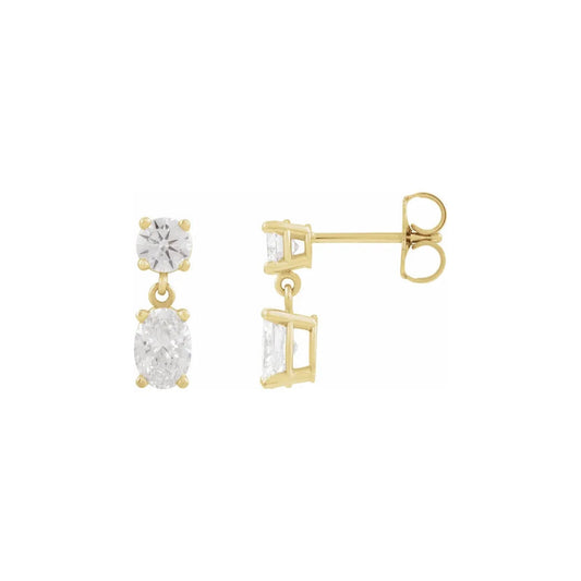 two-stone drop earrings - grown diamond