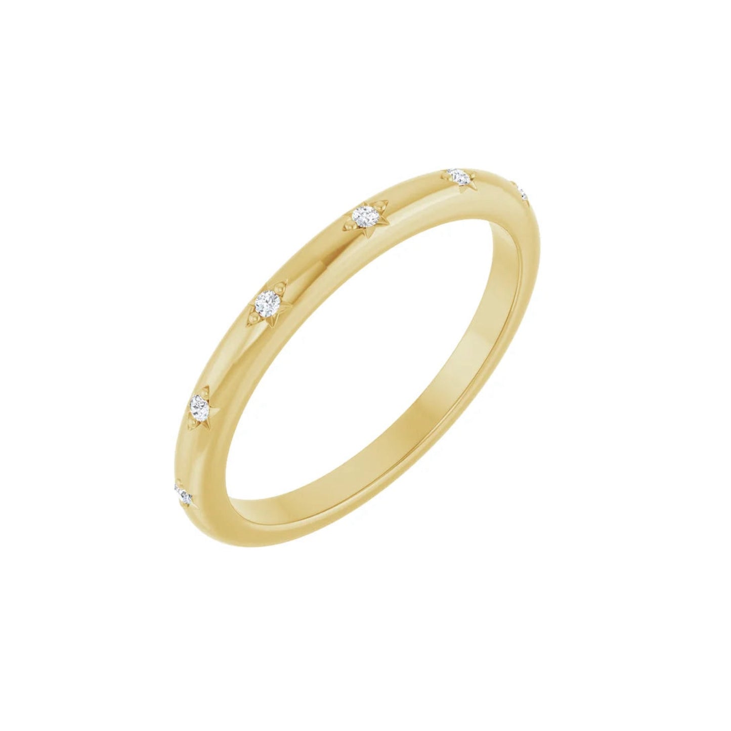 bead-set ring band - natural diamond