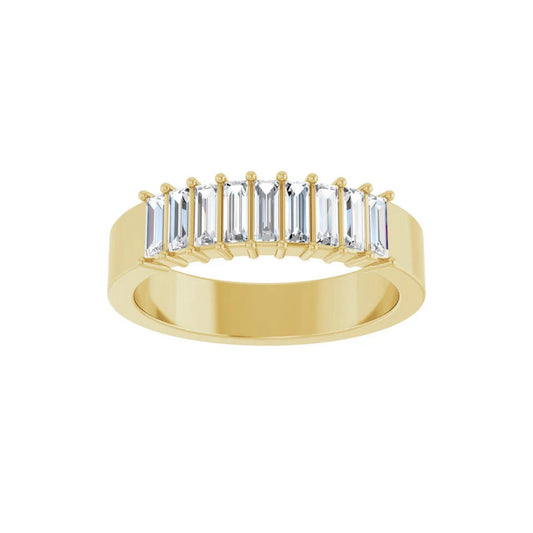 baguette wide band - grown diamond