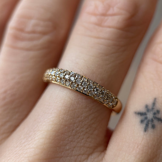 pavé dome ring - grown diamond