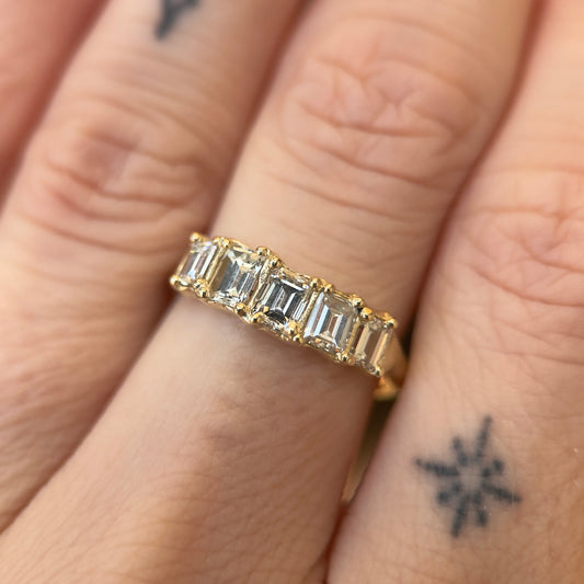 baguette ring band - natural diamond
