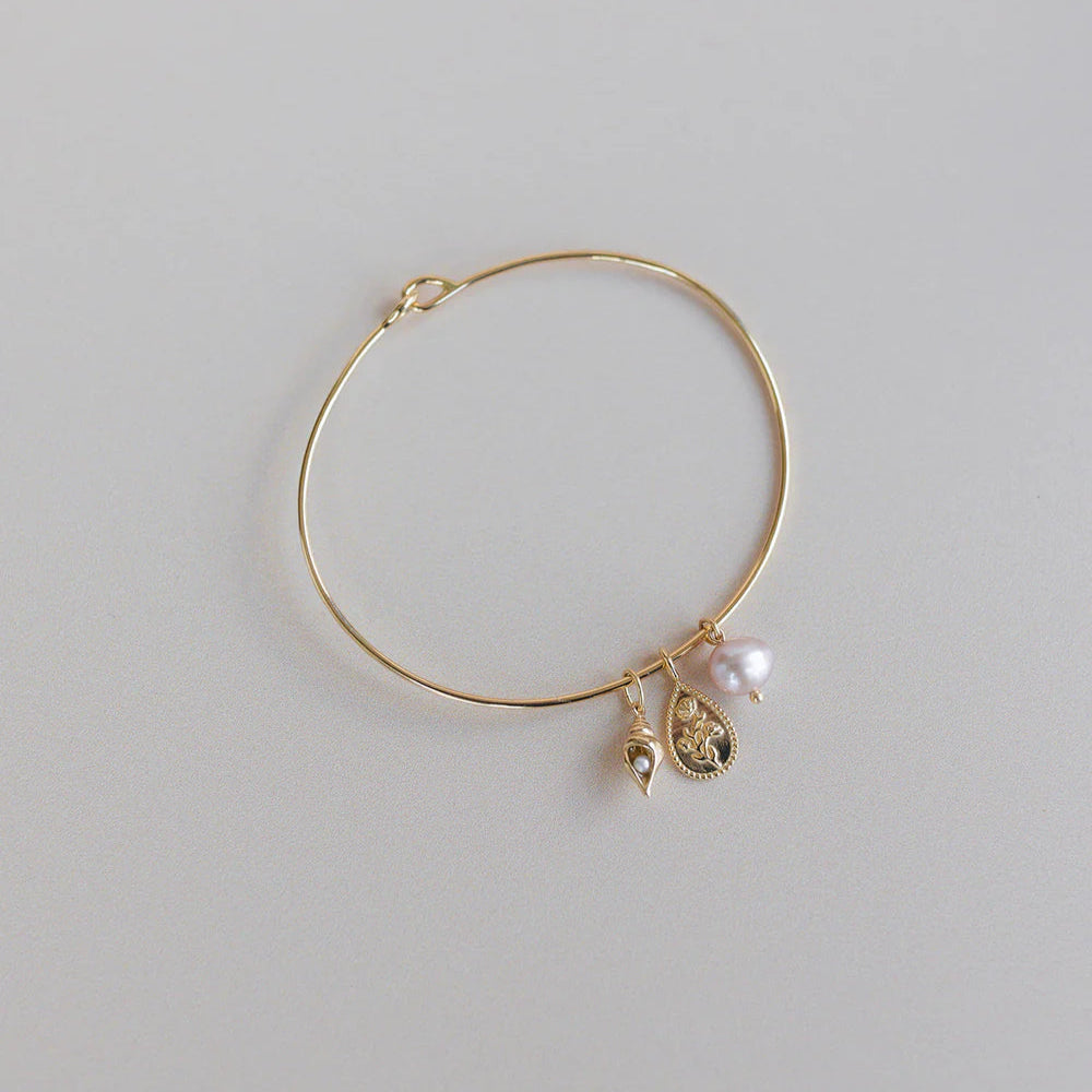 flower pendant charm - poppy (august)