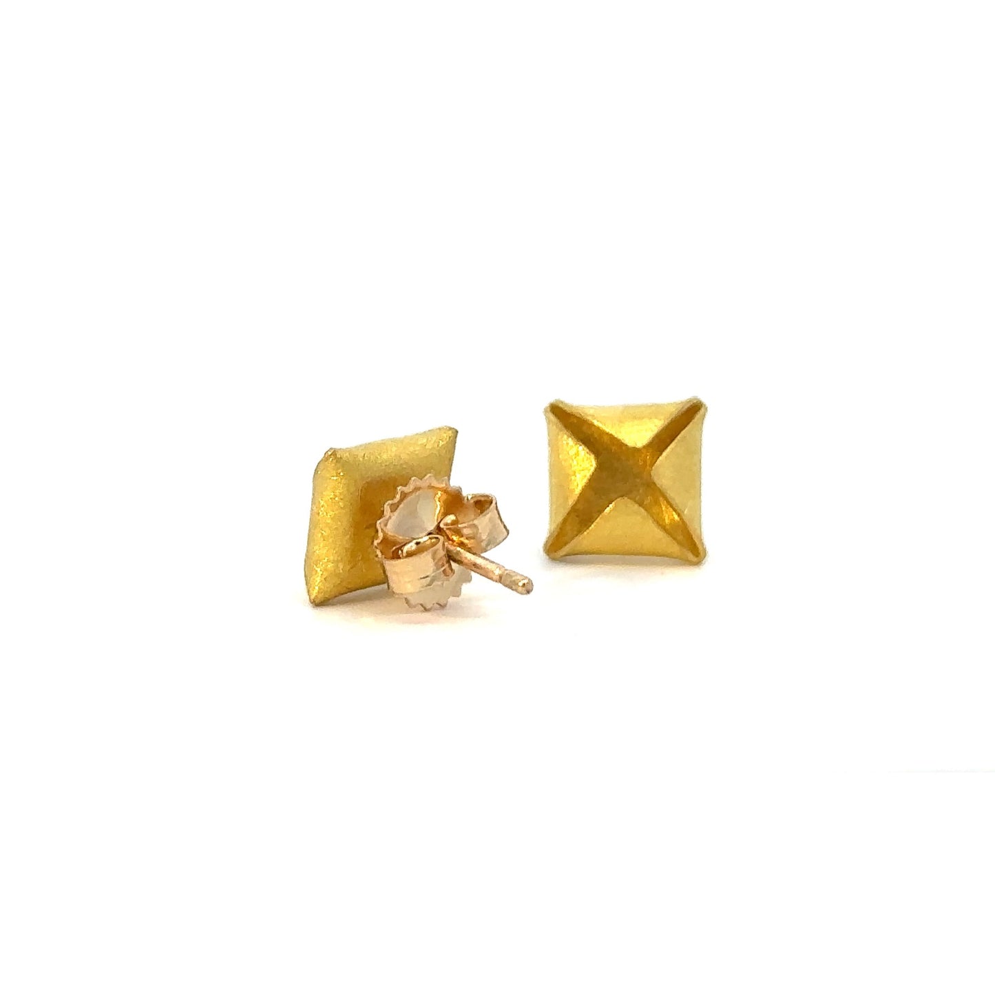 folded square post earrings