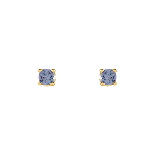 natural gem birthstone stud earrings - tanzanite