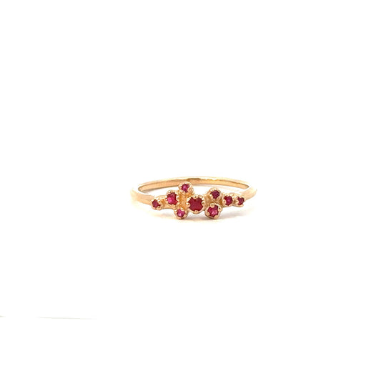 rose bush ring - ruby