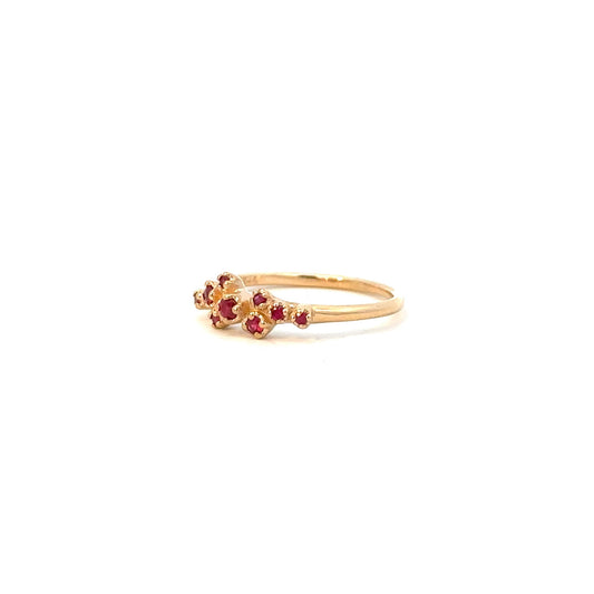 rose bush ring - ruby