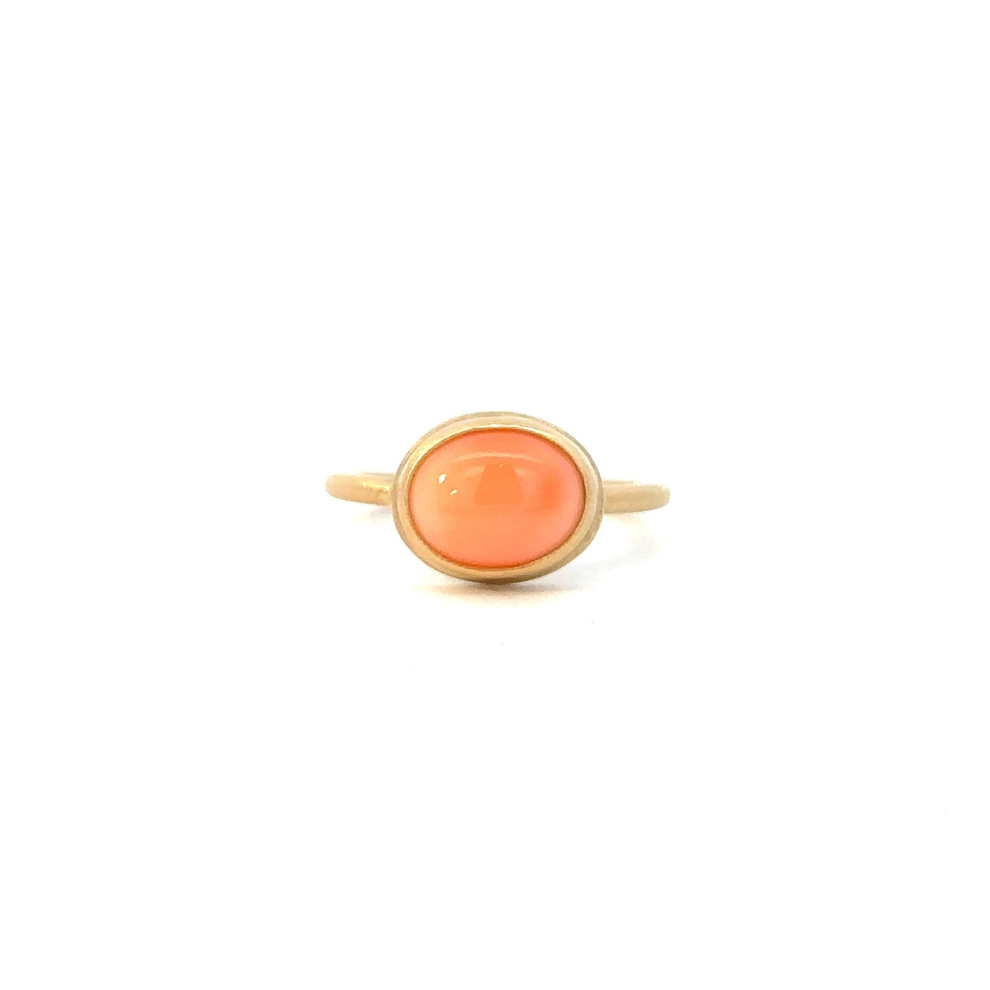 coral cabochon ring