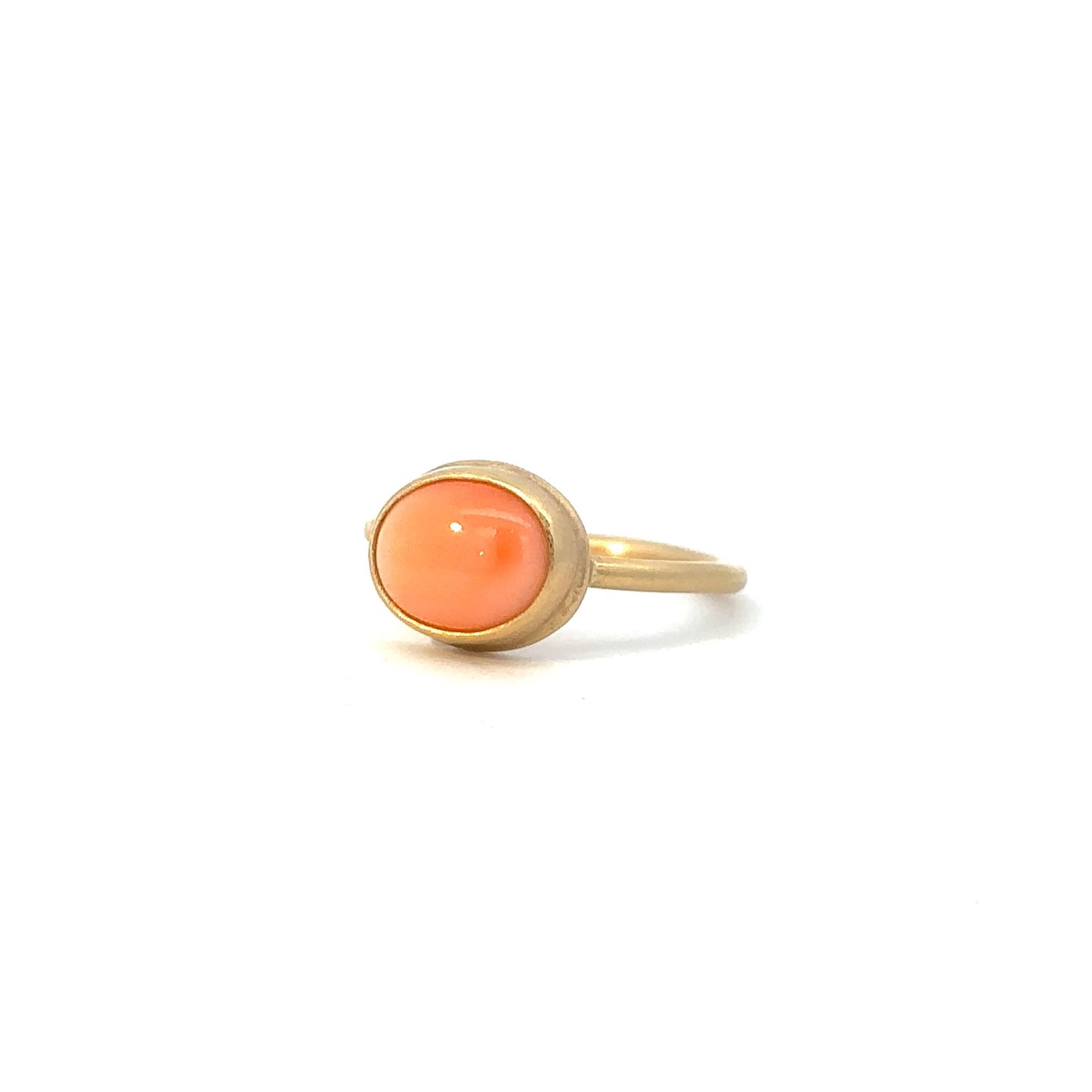 coral cabochon ring
