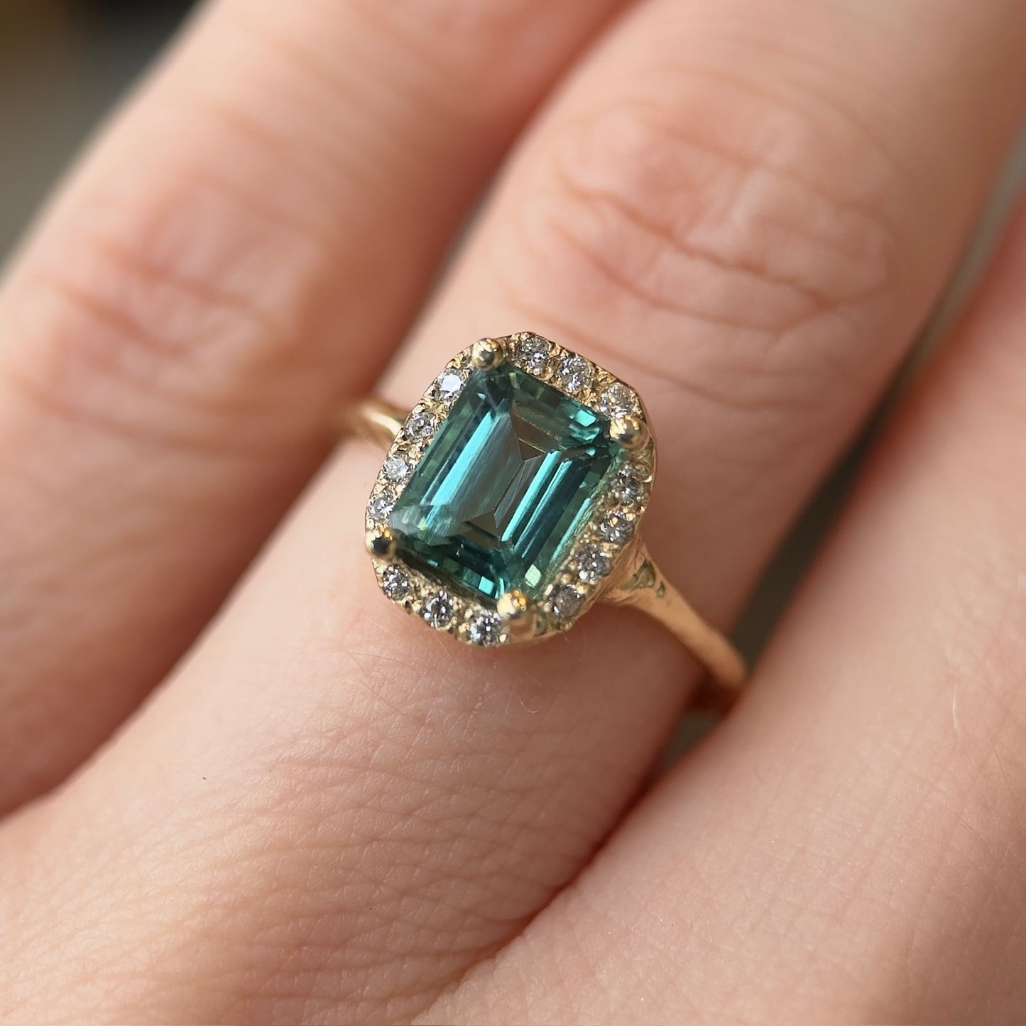 illuminée tourmaline halo ring