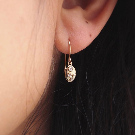 shield earrings - diamond