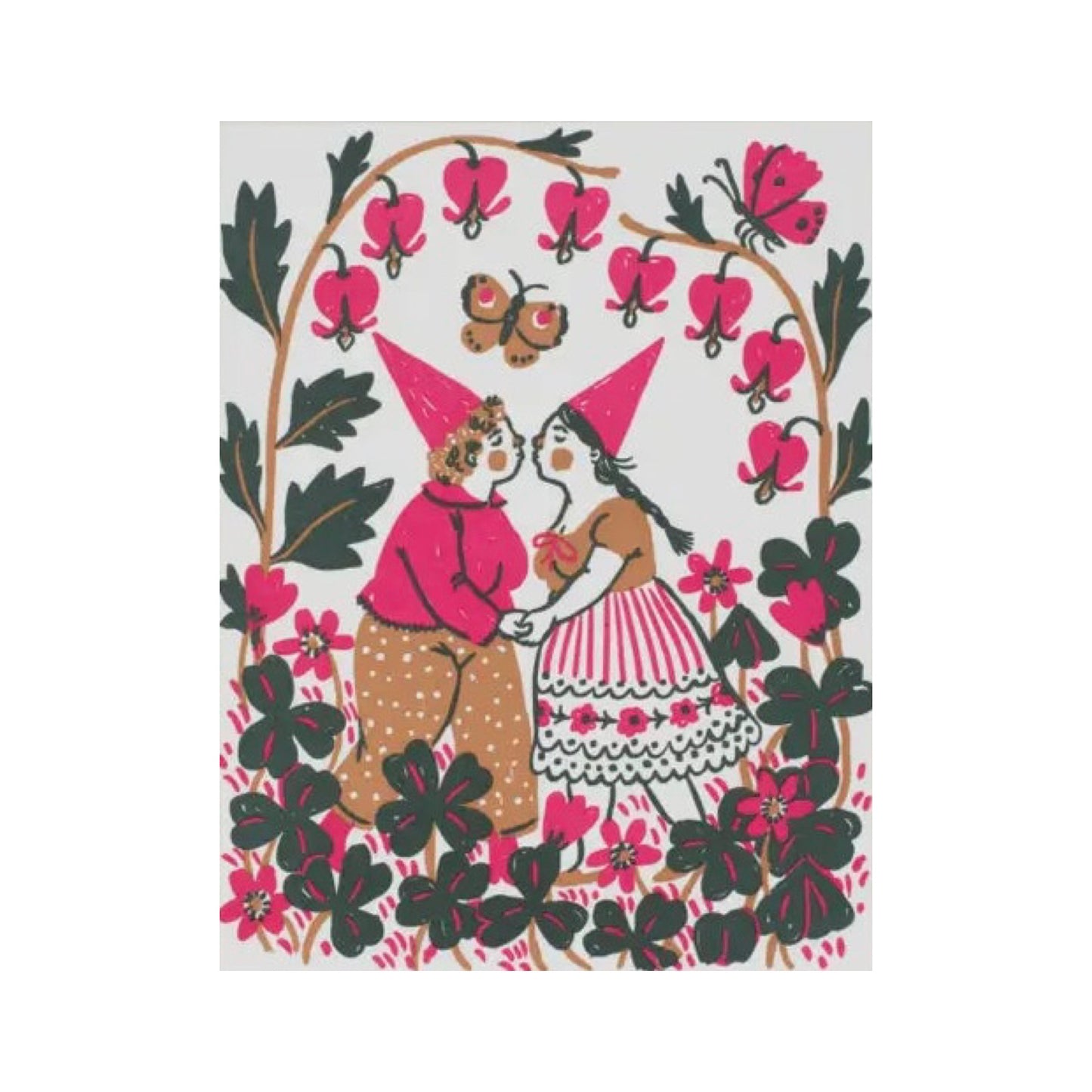 kissing butterflies card