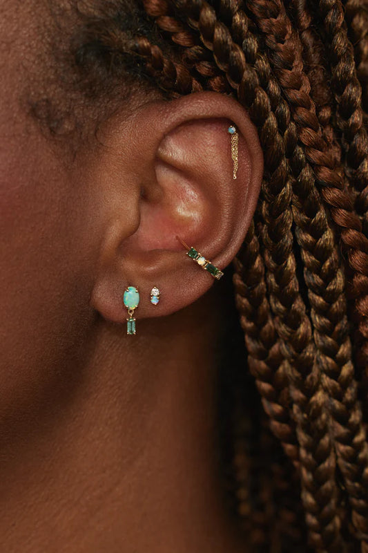 wwake / stela drop earrings - opal + tourmaline