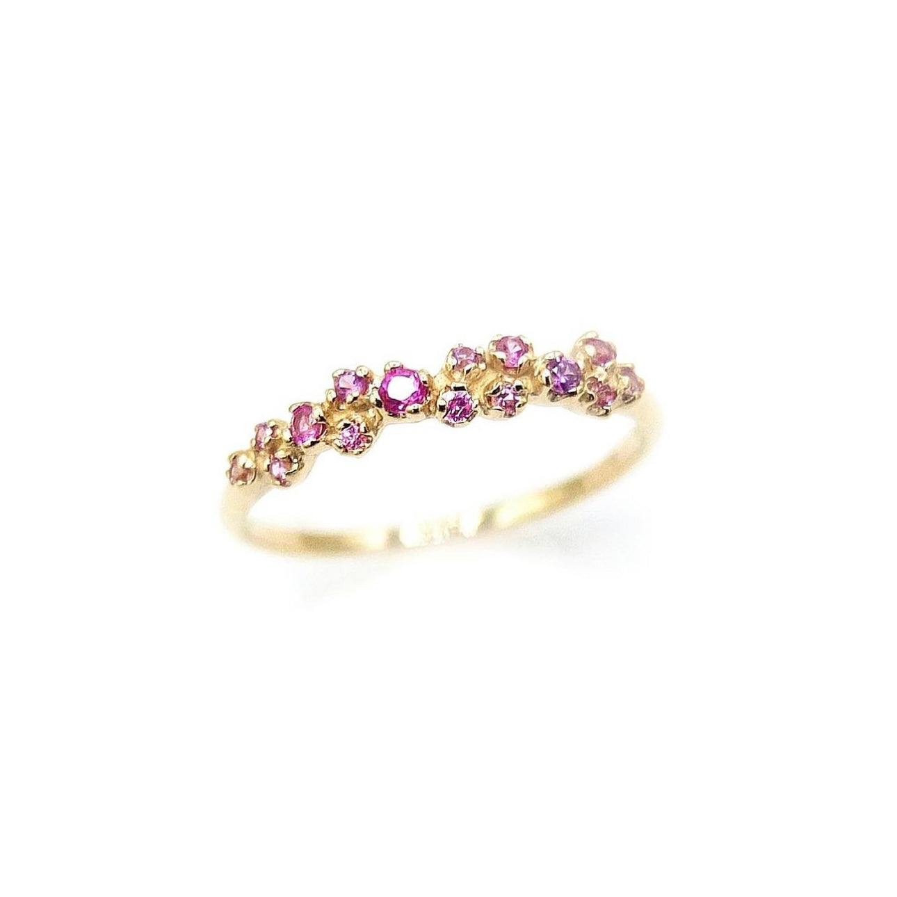 cluster garland ring - pink sapphire