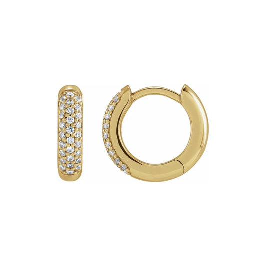 pavé hoop earrings - grown diamond