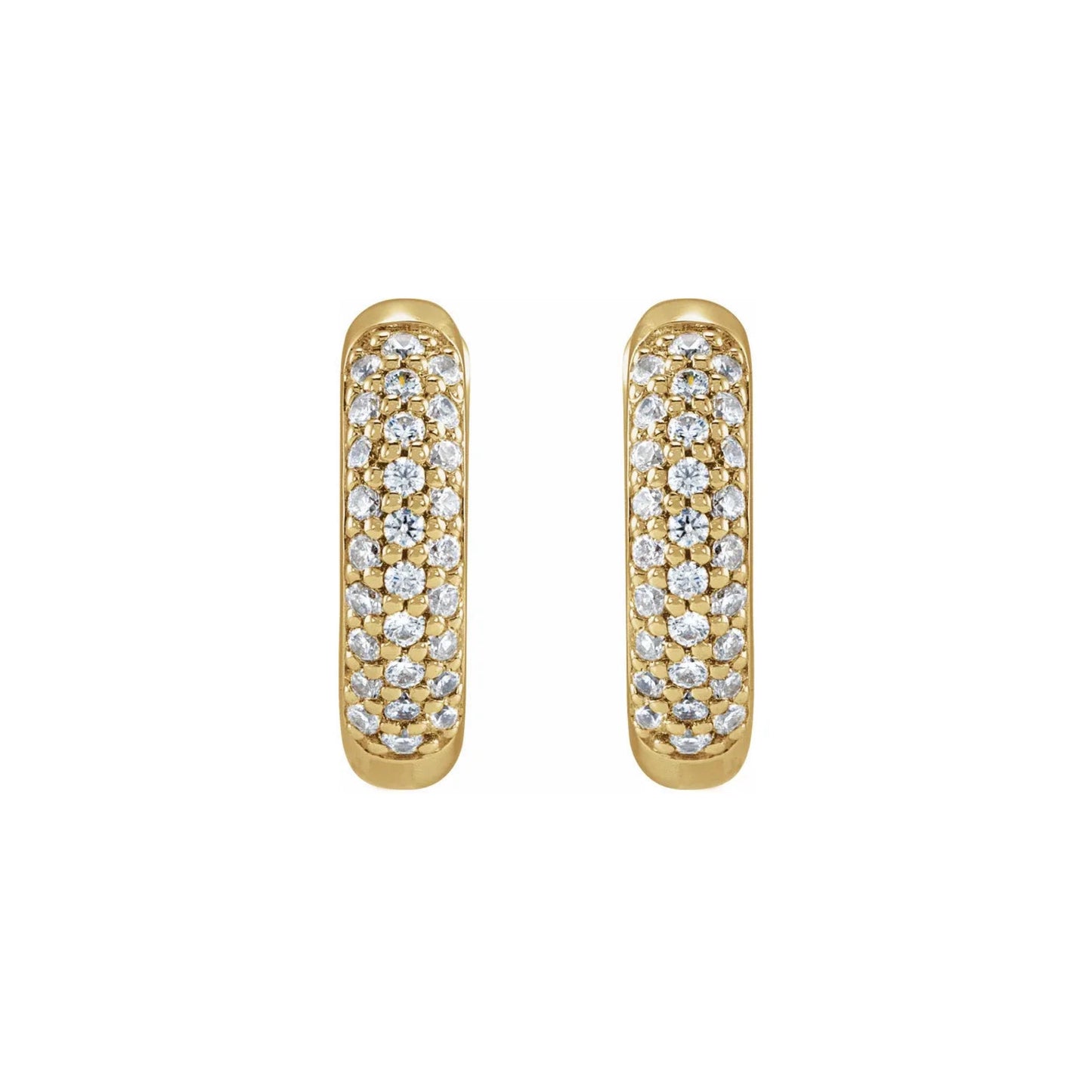 pavé hoop earrings - grown diamond
