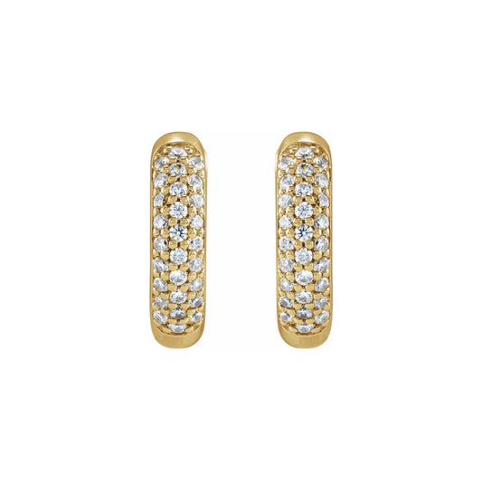 pavé hoop earrings - grown diamond