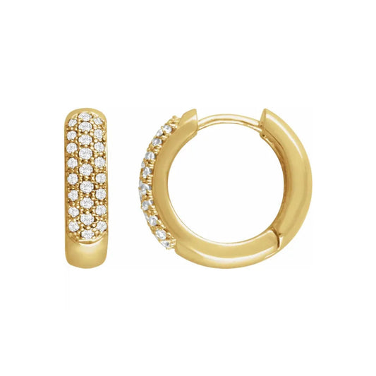 chunky pavé hoop earrings - grown diamond