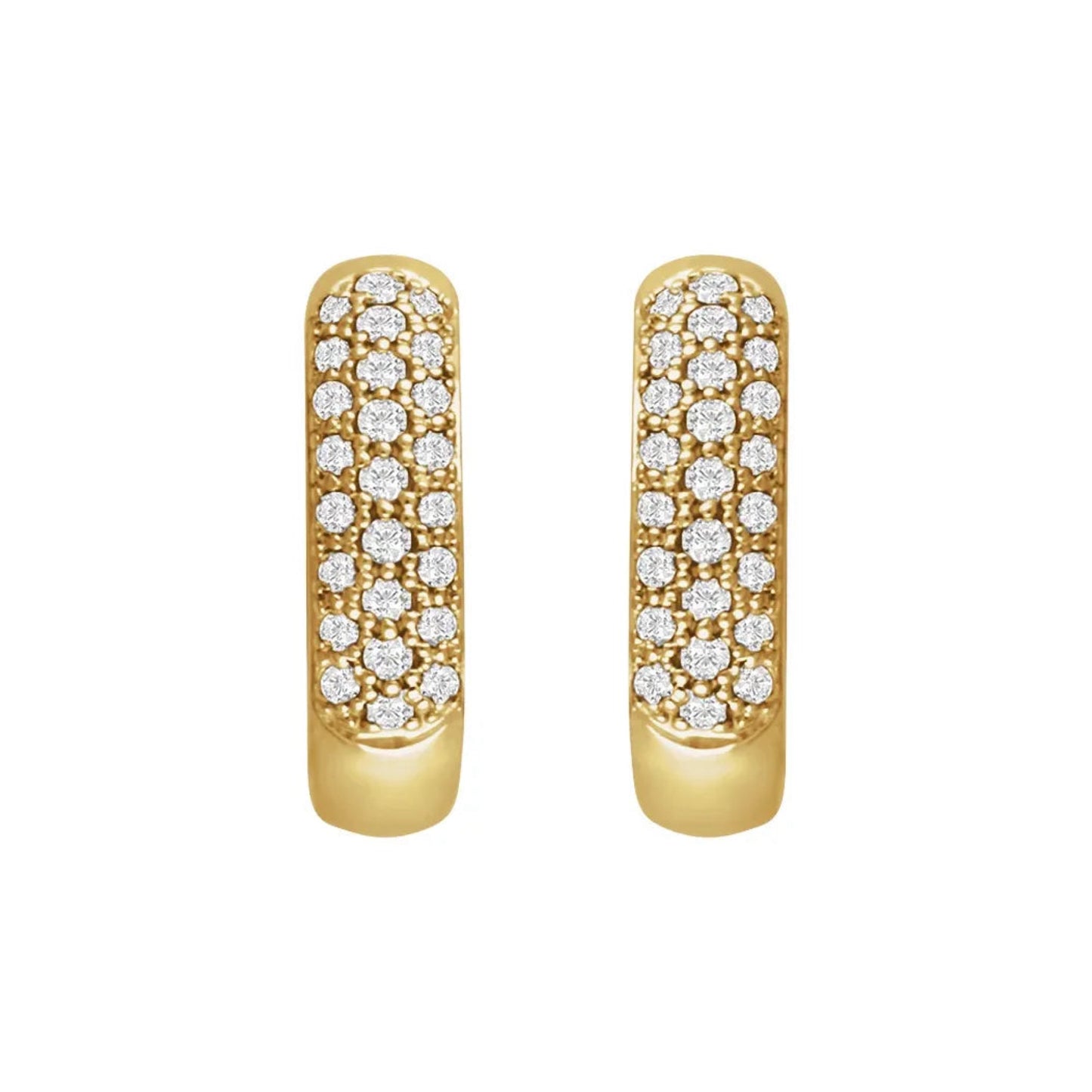 chunky pavé hoop earrings - grown diamond