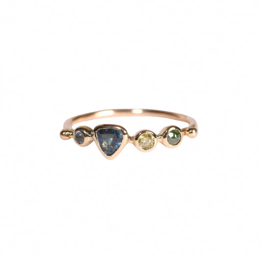 simple ring band - topaz + sapphire + diamond