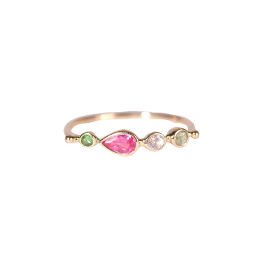 simple ring band - tsavorite garnet + spinel + sapphire + tourmaline