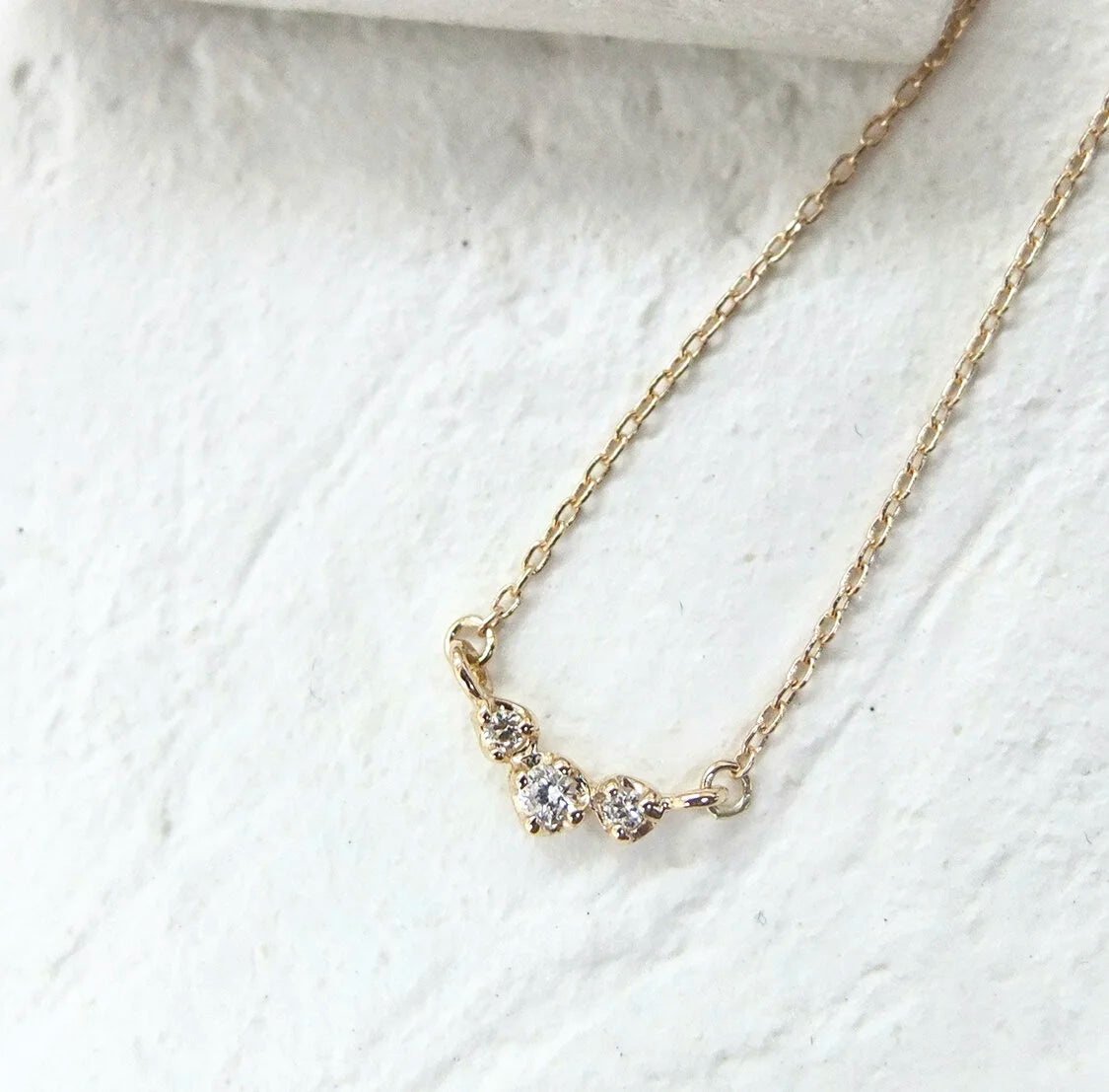 croissant necklace - natural diamond