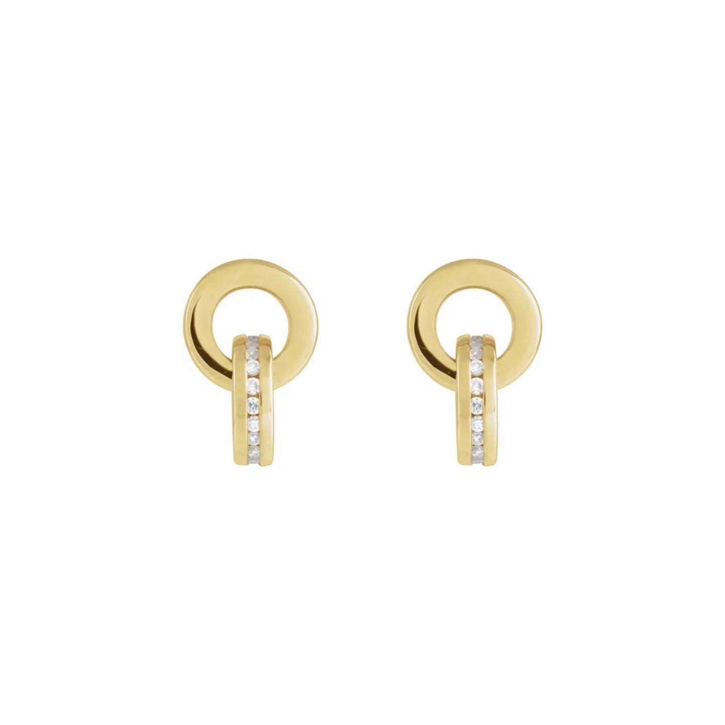 circle drop stud earrings - natural diamond