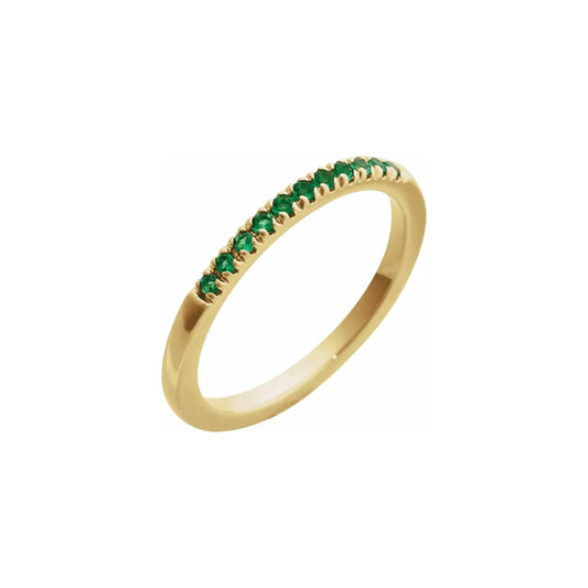 natural gem stackable ring - emerald