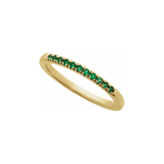 natural gem stackable ring - emerald