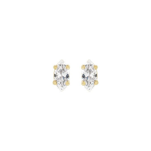 marquise prong stud earrings - natural diamond