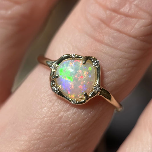 cosmic light ring - australian opal
