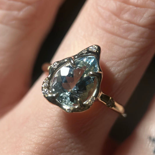 infinite love ring - aquamarine