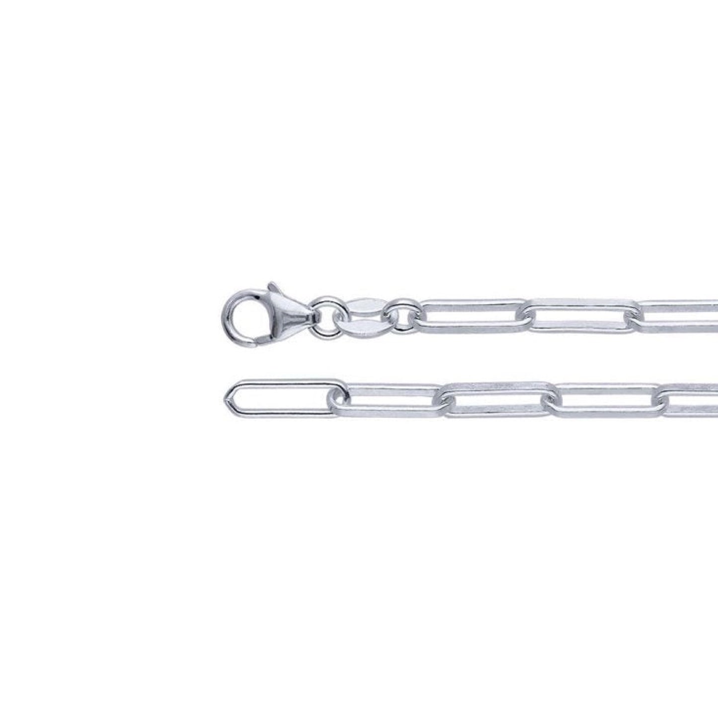 chain necklace / flat oval paperclip - 3mm