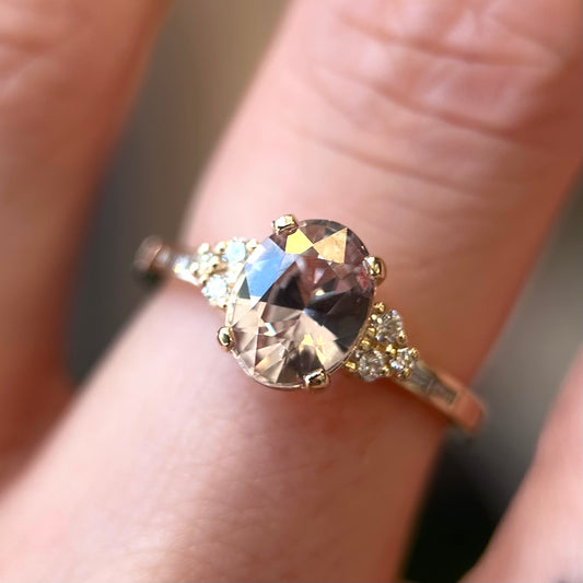 marigold ring - pastel peach sapphire