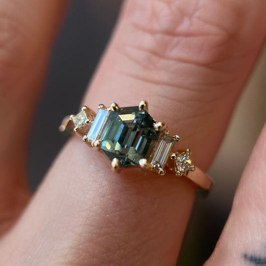 josie ring - teal sapphire
