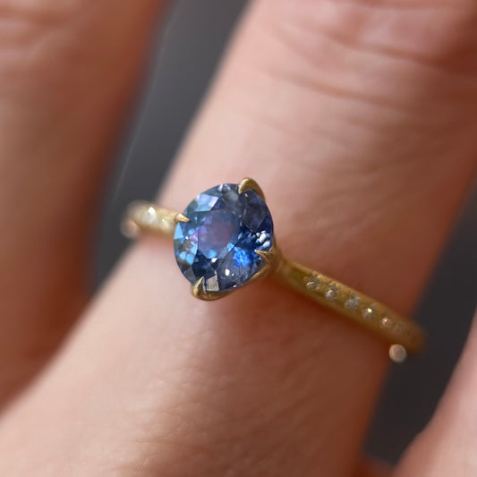 rosehip ring - sapphire