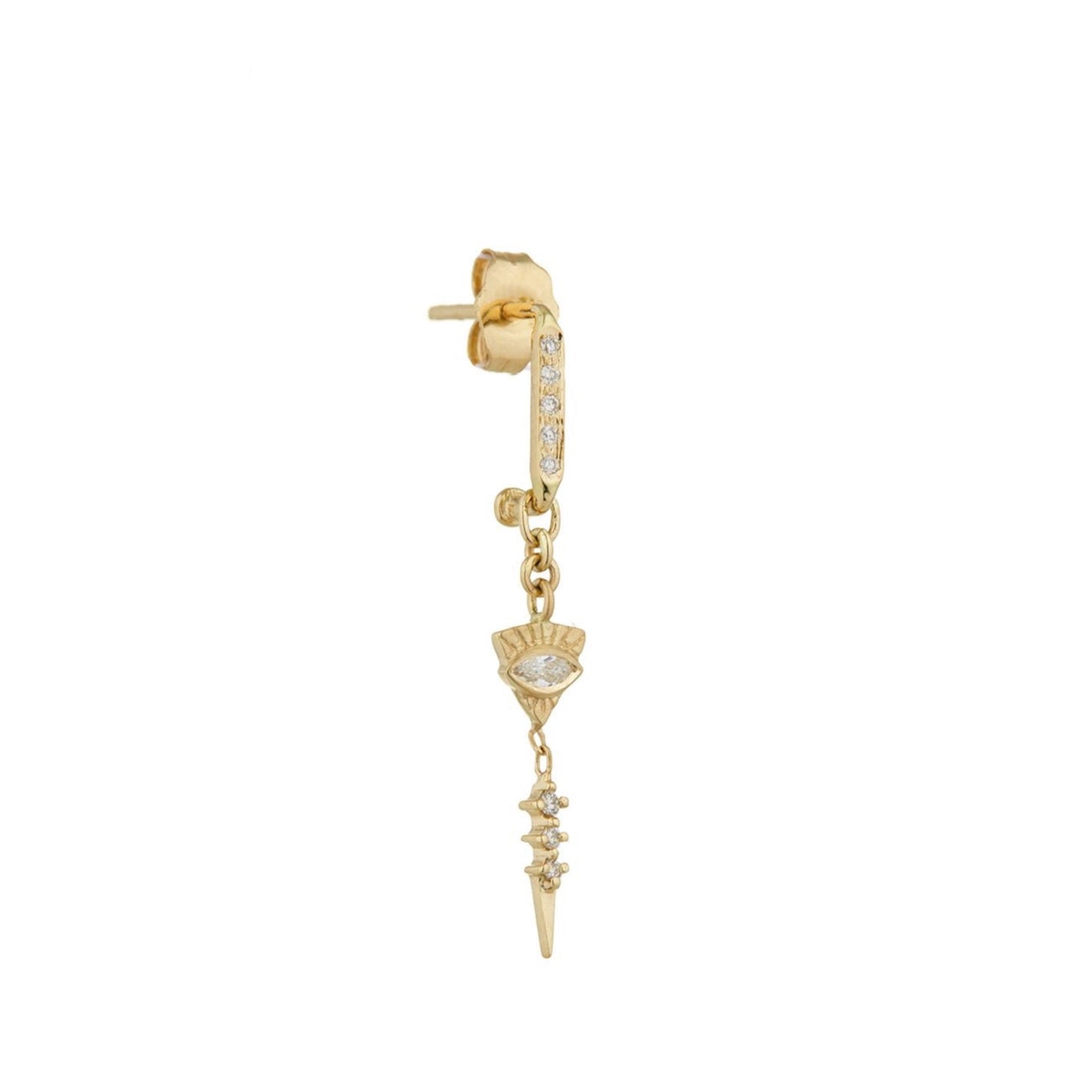 totem sapphire eye & diamonds earrings