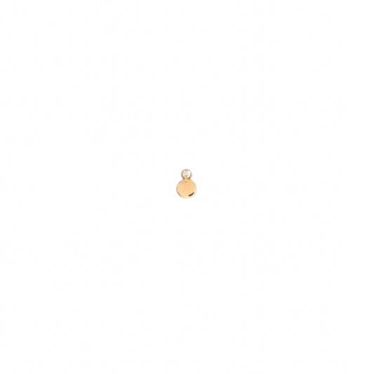 wwake / small disc stud earring - diamond - single