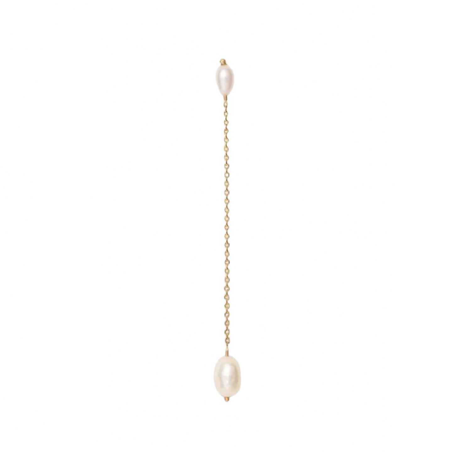 wwake / long pearl shower earring - single