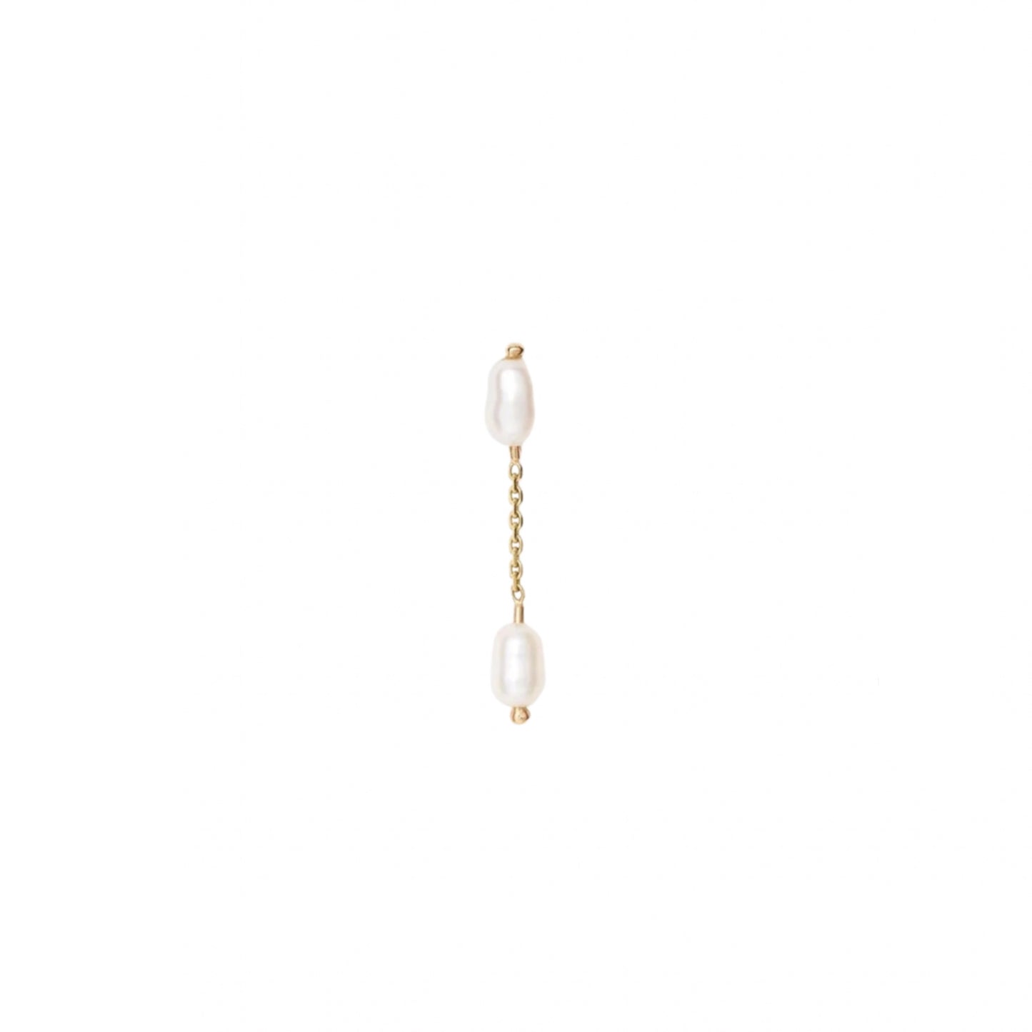 wwake / short pearl shower earring - single