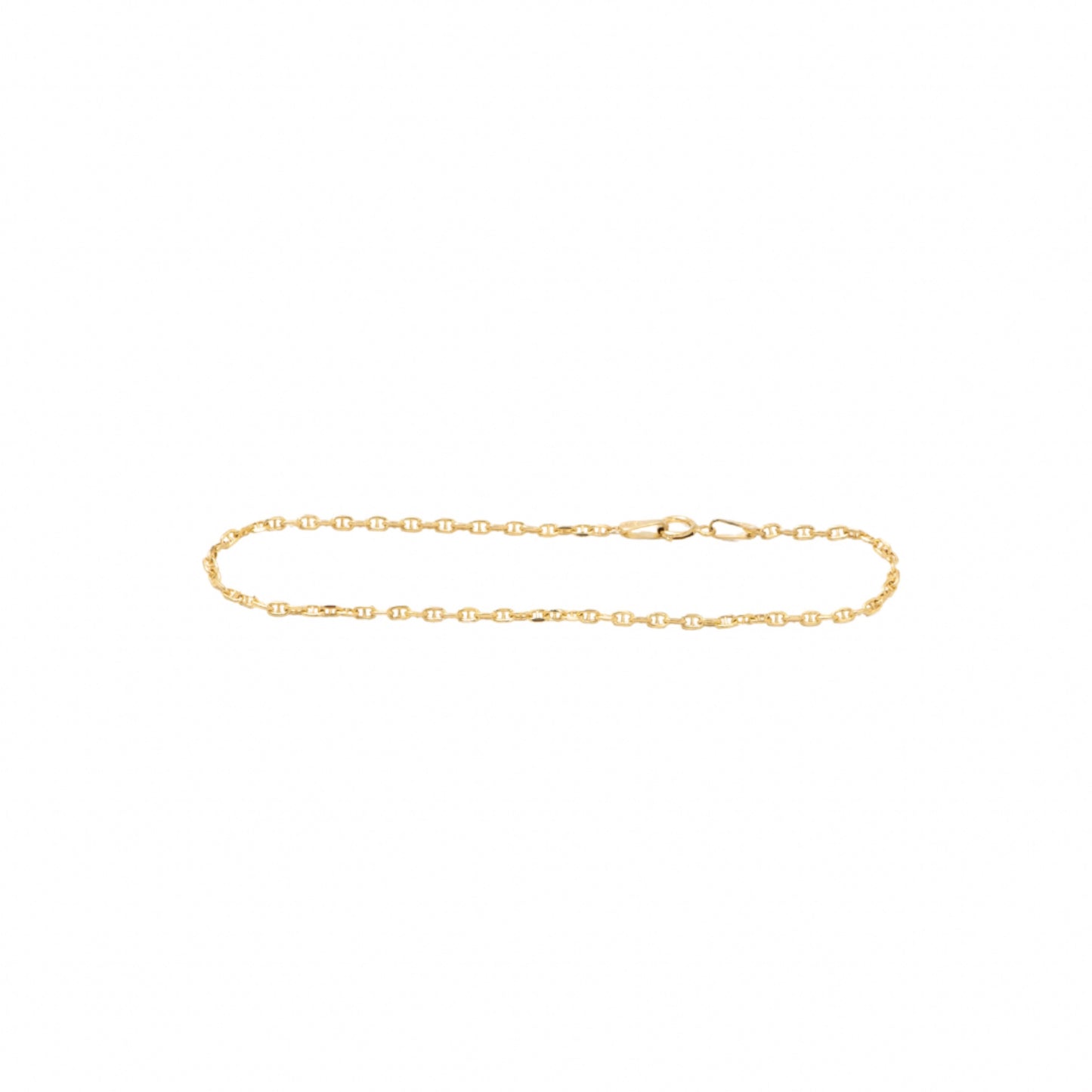 diamond-cut anchor chain gold bracelet - 1.8mm