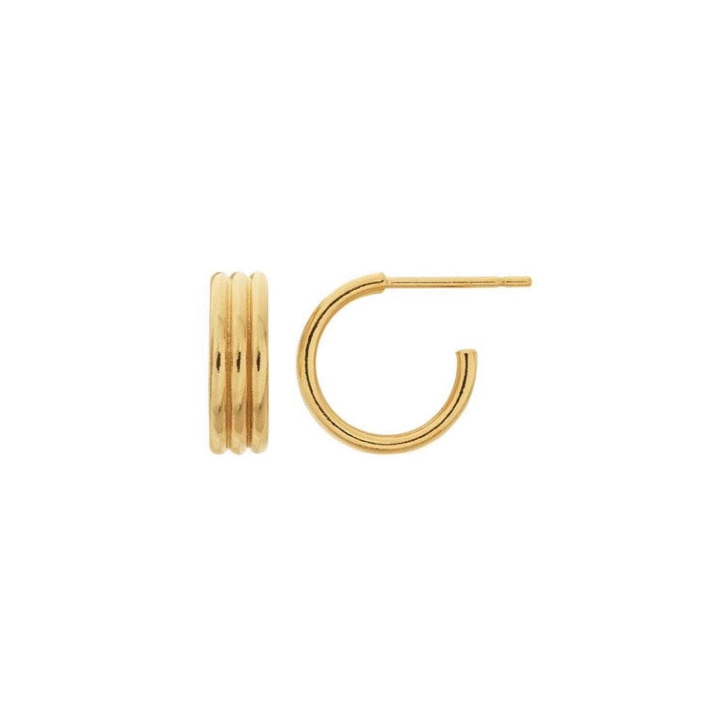 triple row post hoop earrings