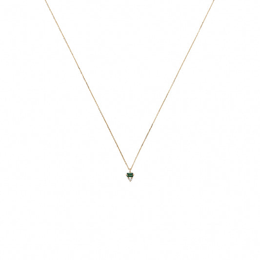wwake / column necklace - diamond + tourmaline