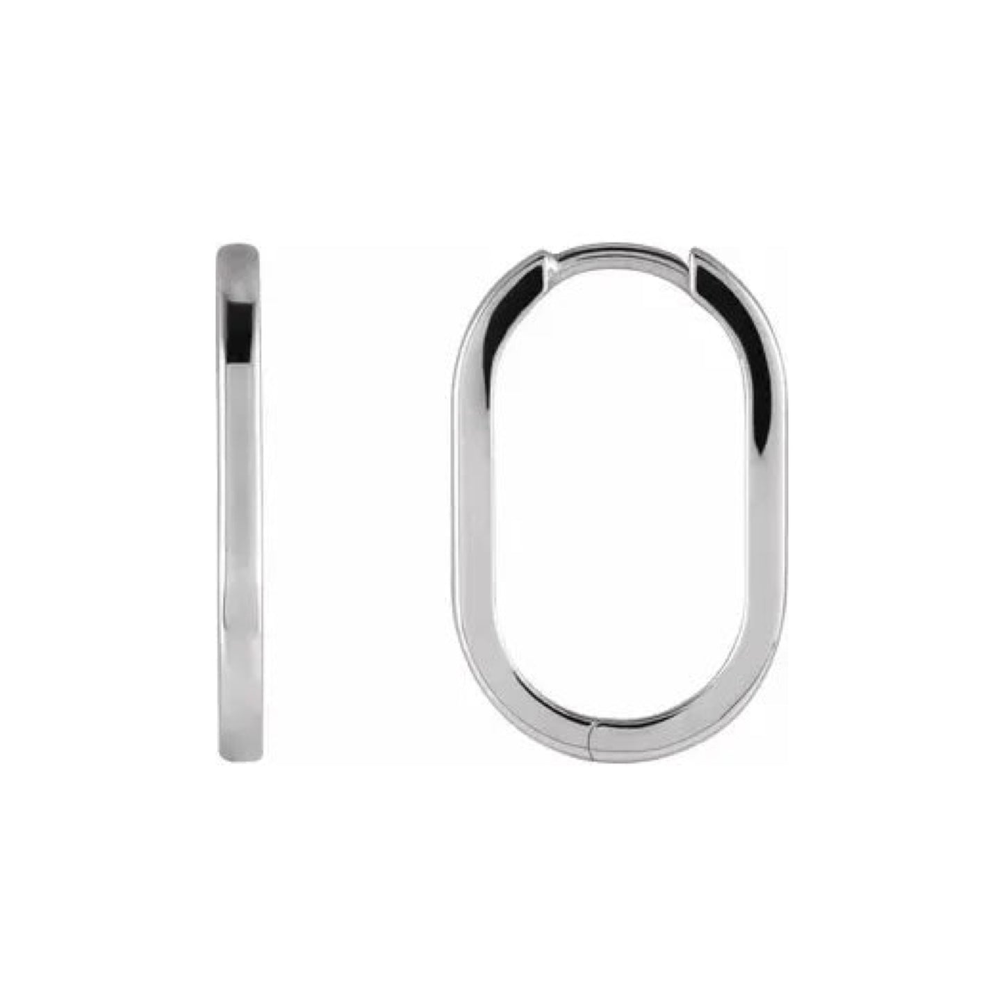 elongated oval gold hoop earrings